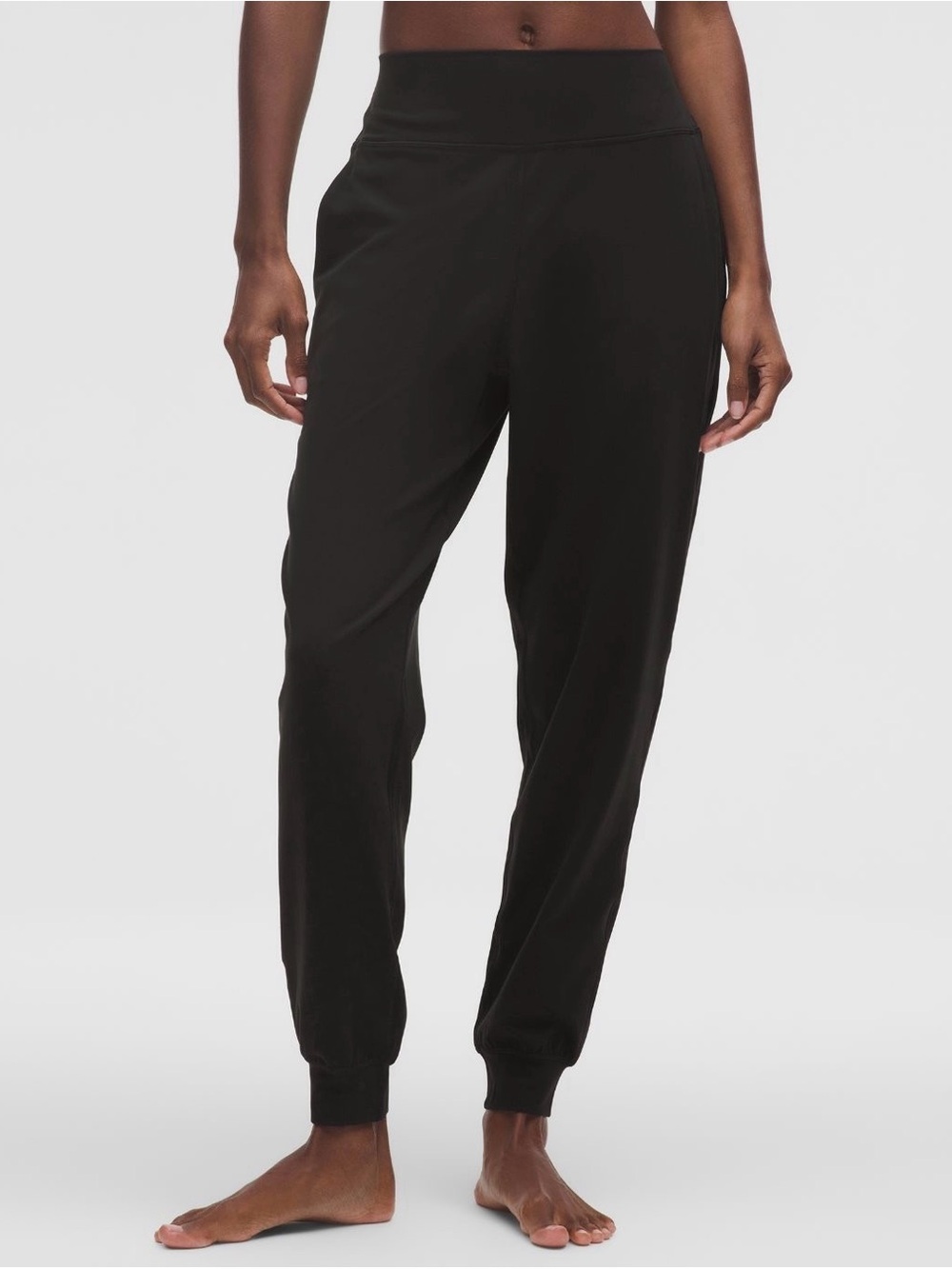 Lululemon Athletic Black High-Waist Jogger Pants with Elastic Ankles